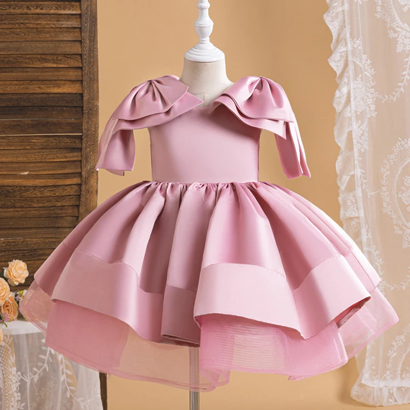 Ragazze Vintage Barbie Tutu Princess Dresses Elegant Girls Bow Birthday Party Dress Kids Ballet abiti formali bambini New Wear