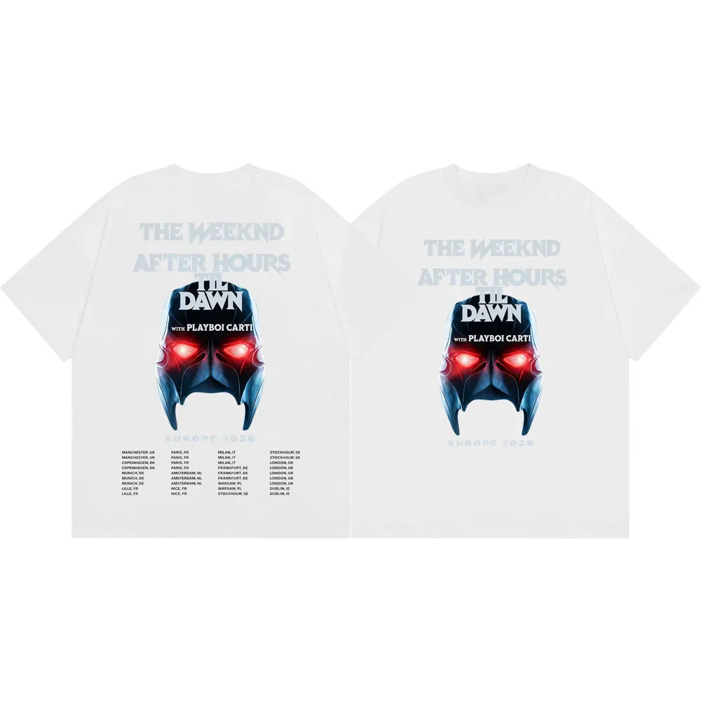 The Weeknd After Hours Til Dawn Tour 2026 Graphic T Shirts Men Women Gothic Vintage T-shirt Fashion Hip Hop Short Sleeve T Shirt