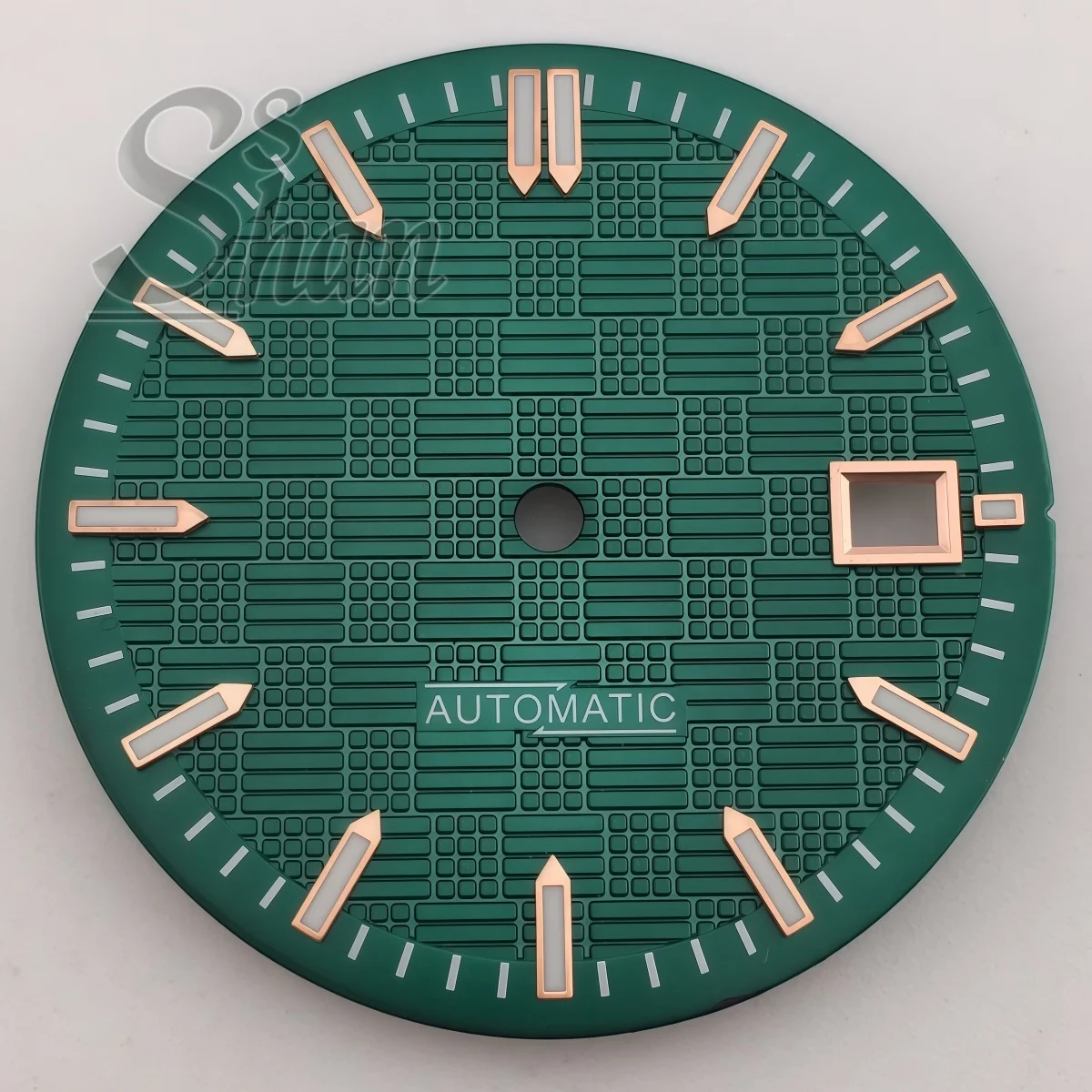 NH35 Watch Dial 31MM Engineering Style Green Luminous Golden Rose Gold And Silver Index Used For NH36/NH35A Movement Watch Parts