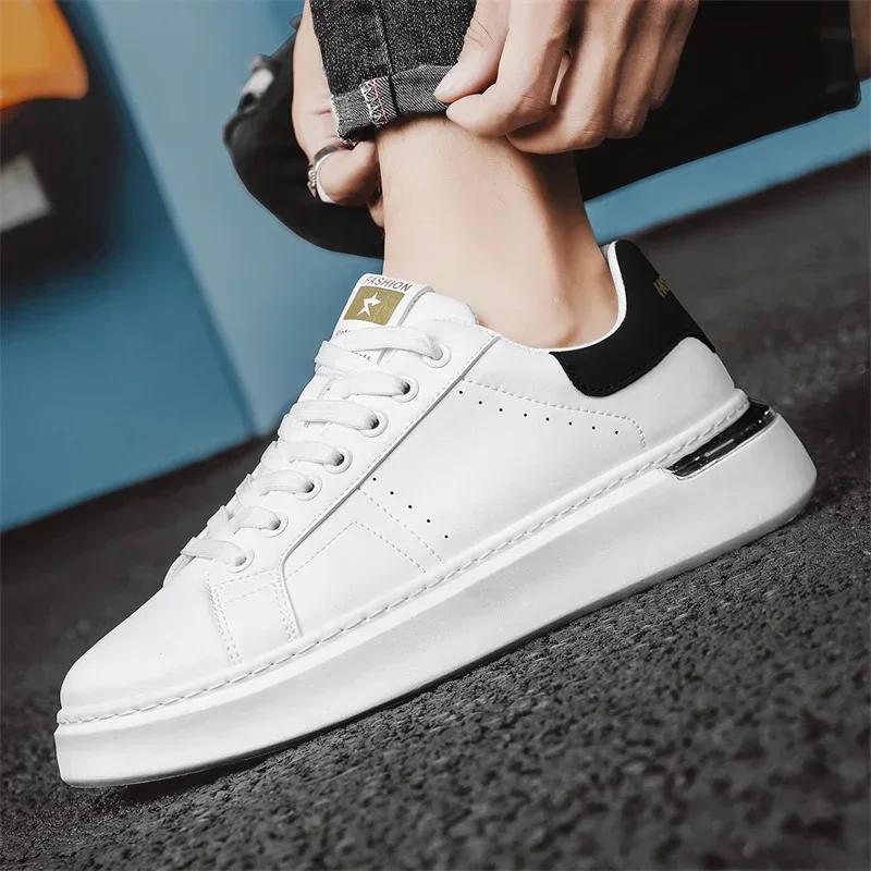 Autumn New Men's Off White Shoes 2023 Fashion Lace Up Platform Low Top Sneakers for Men Outdoor Trend Male Casual Walking Shoes