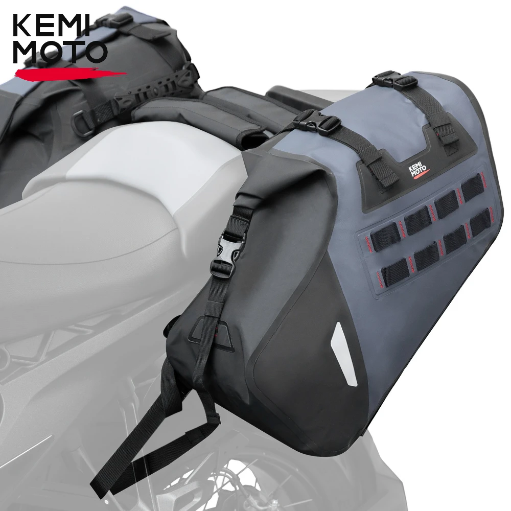 

Motorcycle Saddlebags 30L PVC Waterproof Side Tail Bag 2 Pcs 15L Motorbike Panniers Bags for Adventure Sport Bike Saddle Bags