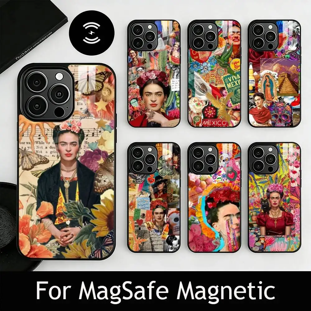 

Fashion F-FridaS-S K-Kahlo Phone Case For iPhone17,16,15,14,13,12,11 Plus,Pro Magnetic with Magsafe Wireless Charging