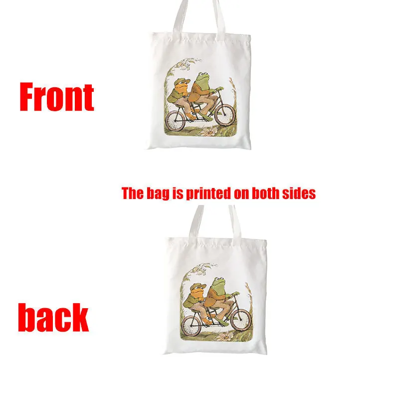 Anime Tote Bag Shopping Bags Side Bag for Ladies Gift Frog Canvas Tote Bag Toad Canvas Tote Bag  Froggy Gallore Canvas Tote Bag