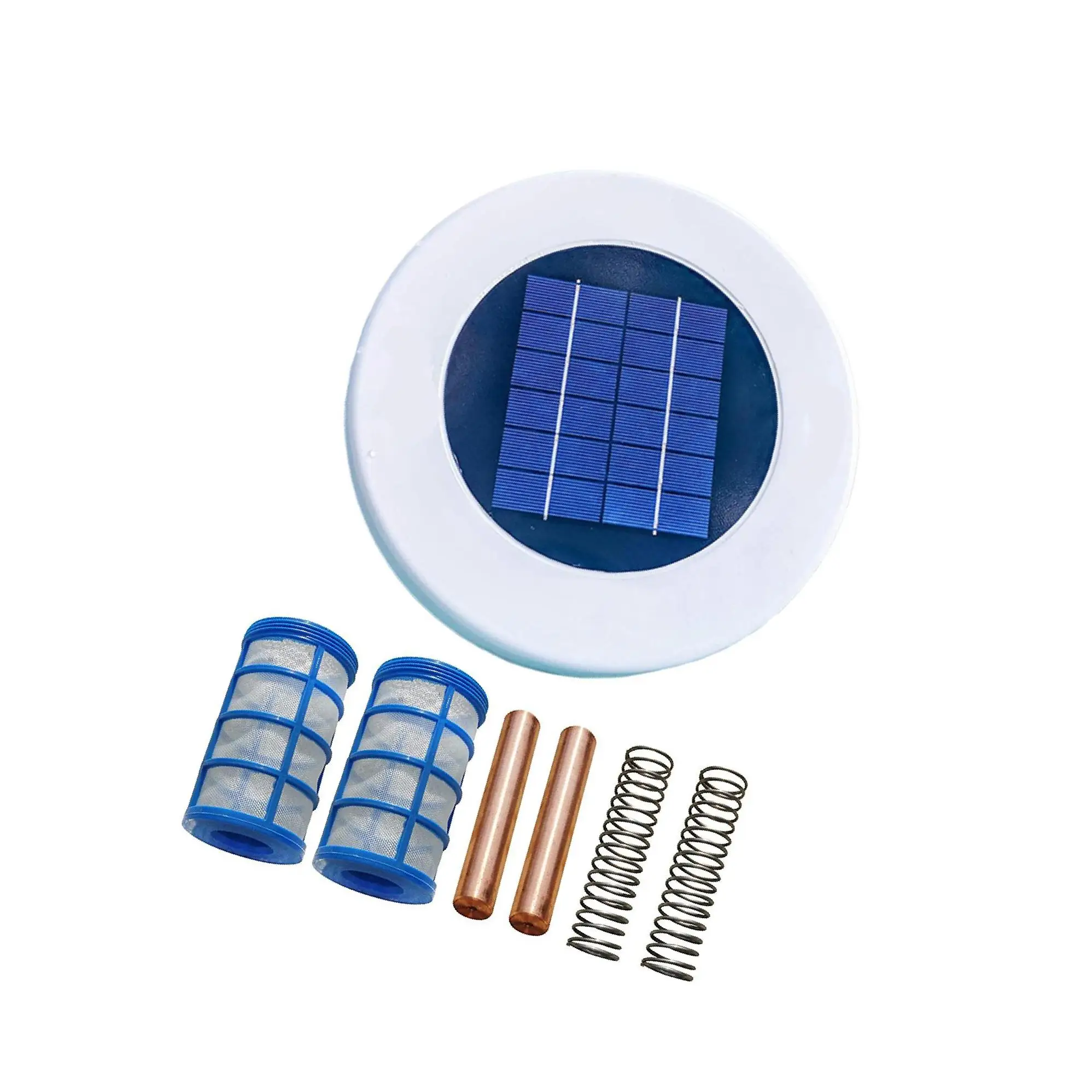 

Solar Pool Ionizer LED Copper Silver Swimming Pool Water Purifier Kill-Algae