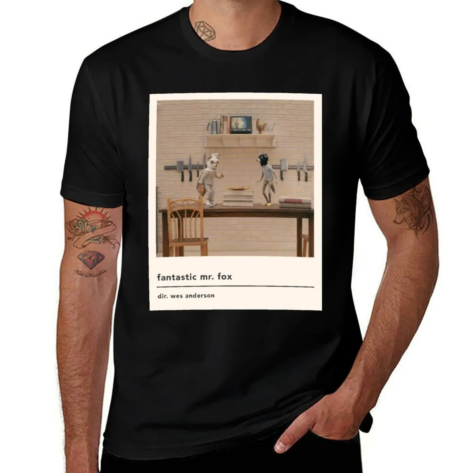 minimalist fantastic mr fox movie poster T-Shirt Athletic Quick Dry for Men T-Shirt
