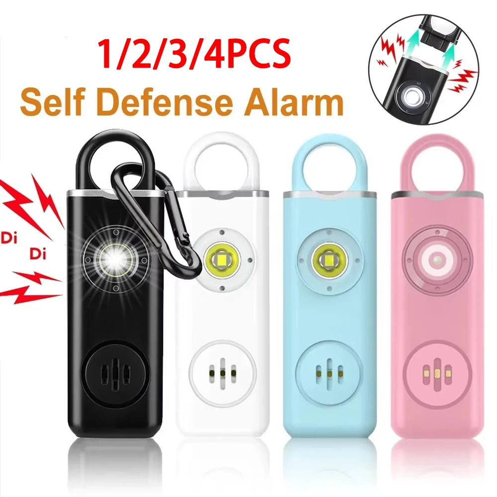 130dB Self Defense Alarm Carrying Scream Loud USB Recharging Panic Alarm Anti-wolf Alert for Girl Child Women Emergency Alarm