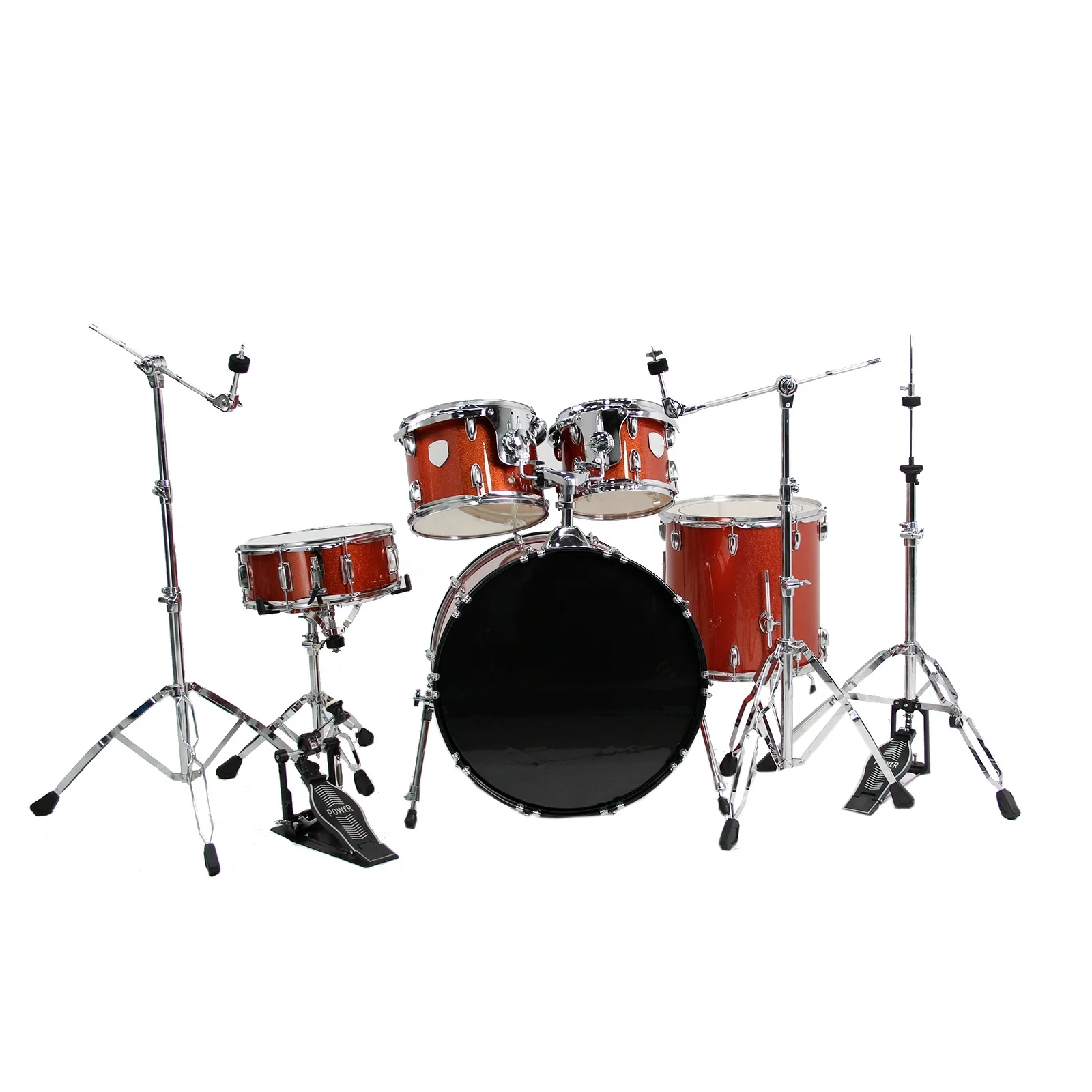 Factory Direct Custom Acoustic Drum Set Professionals' Choice With Transparent Drumheads Option Optimal For Professionals