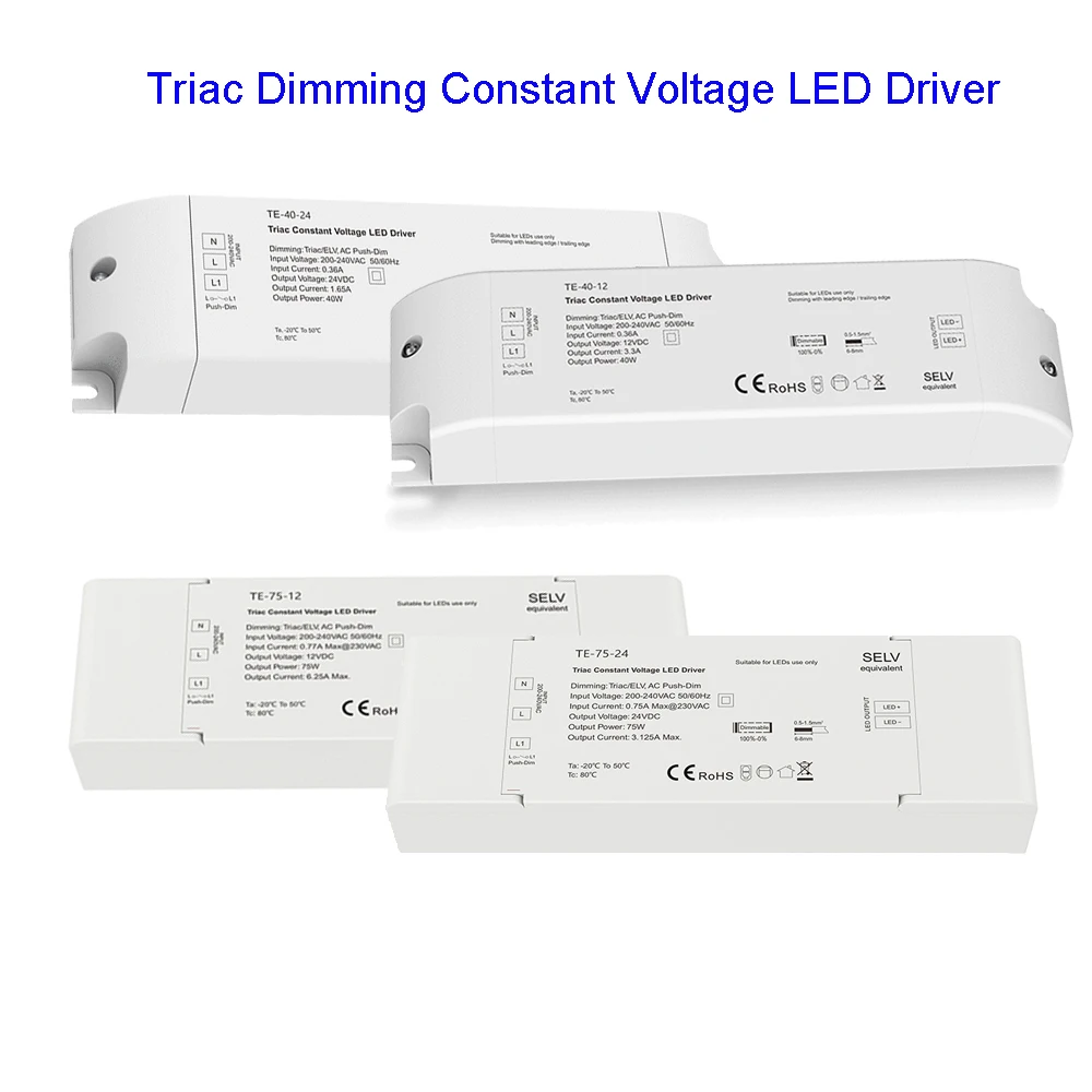 Triac Dimming Constant Voltage 1 CH 12V 24V output LED Driver PWM Digital Dimmer Suitable For Indoor LED Lighting AC Push-Dim