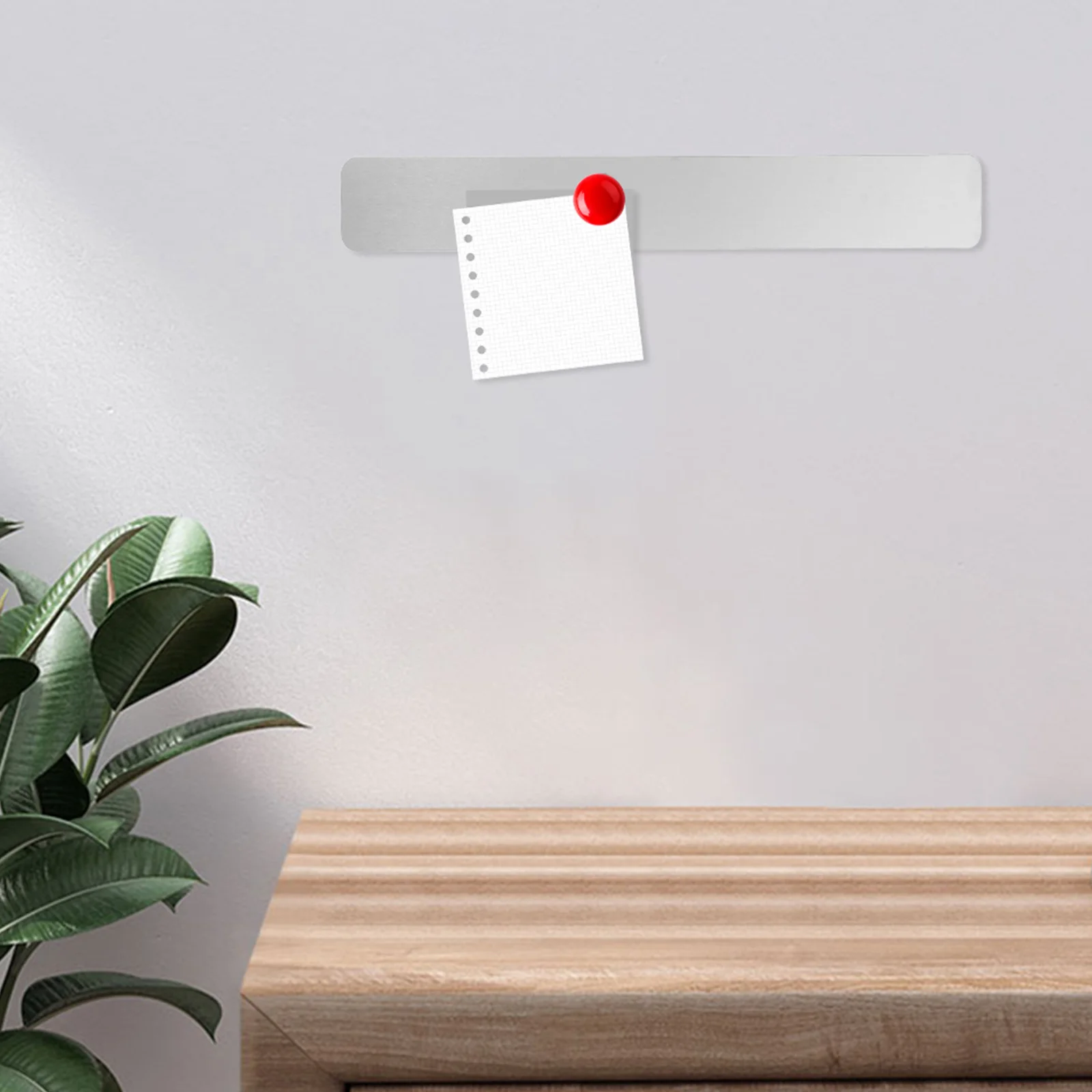 

3Pcs Frameless Metal Iron Board Strip Bulletin Bar Adhesive Memo Strip Paper Organizer for Home Office School Wall