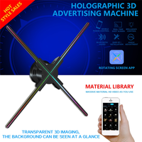 A07F-3D LED Holographic Projector Advertising Fan Wifi 720 LED APP Holographic Hologram Commercial Light Wall Mounted