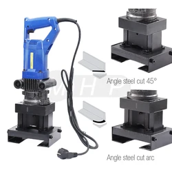 Hydraulic angle steel cutting and chamfering machine Electric angle steel cutting machine JL-60, cutting arcs and 45°