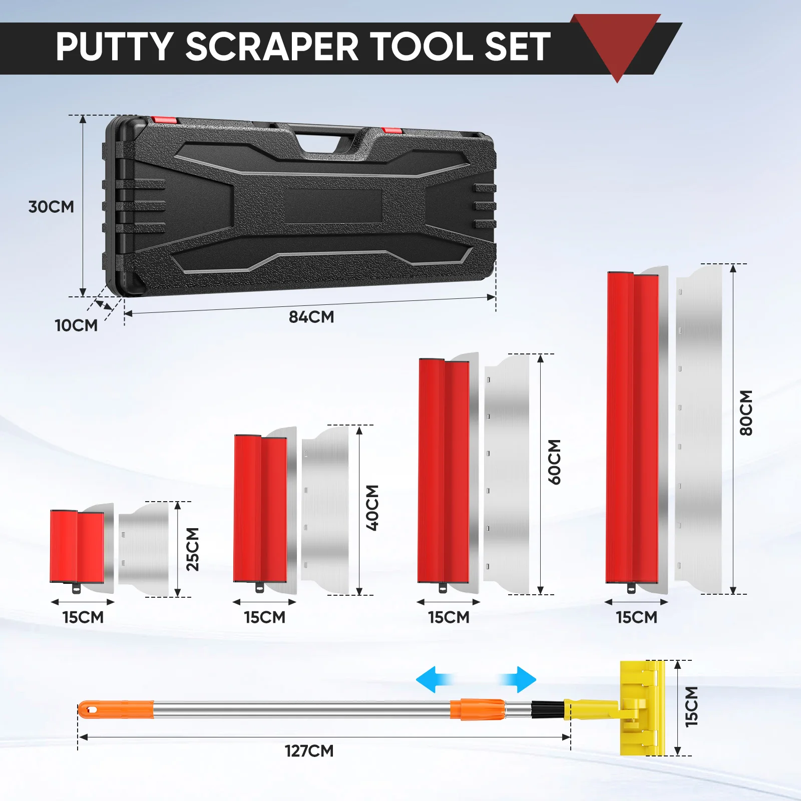 25/40/60/80 سنتيمتر 4 قطعة دريوال القشط تنعيم ملعقة للجدار الأبيض ضربة أسفل مقذوف الفولاذ المقاوم للصدأ أدوات البناء