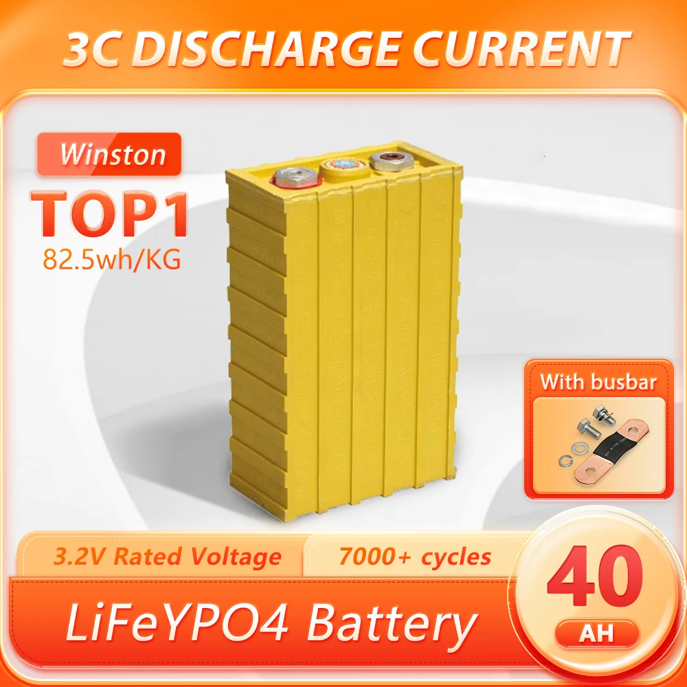 LiFePO4 Battery 40AH Winston Thundersky 3.2V Rated Lithium ion Battery 3.65V Grade A for Electric Vehicle Car Solar System