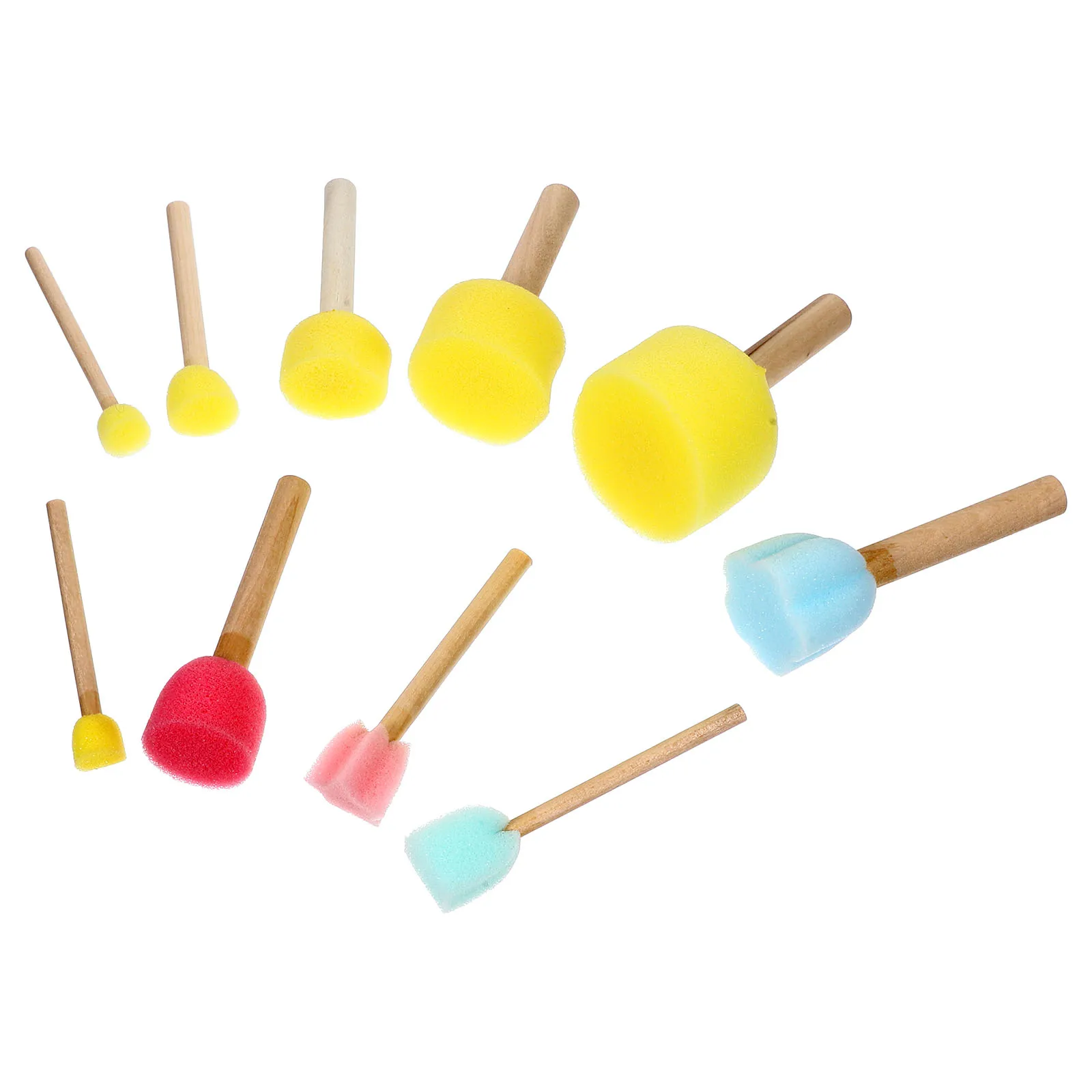 

10 Pcs Paint Brush Sponge Painting Circular Sponges Roller Artist Tools Circle Child