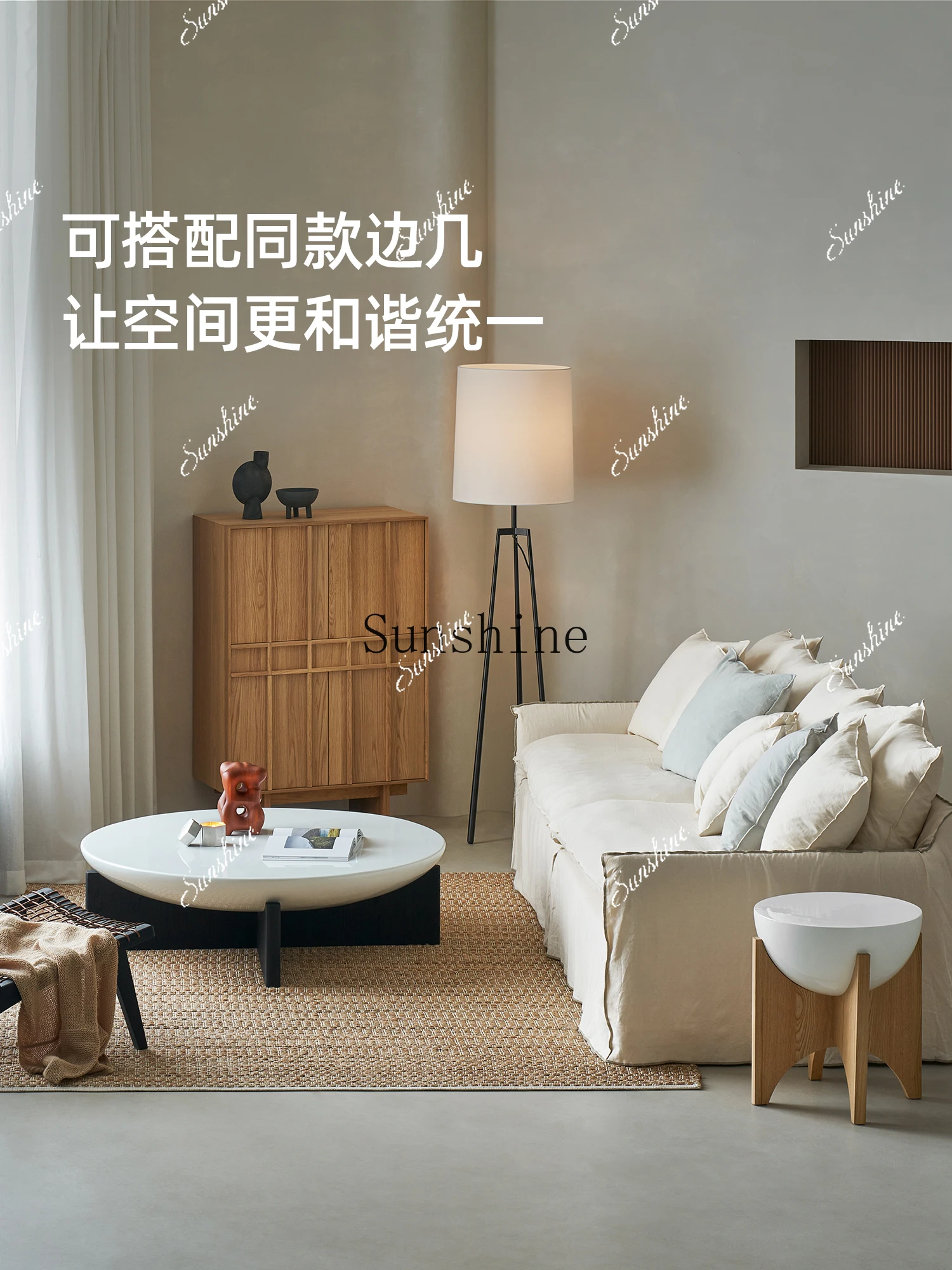 North American oak solid wood edge few modern retro simple sofa side table art style type  FT