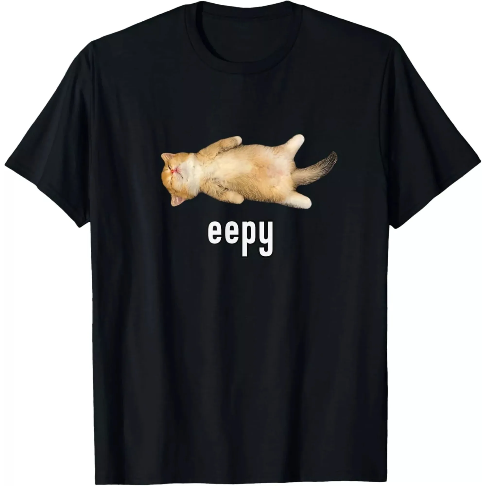 Summer New There Is Motion At Your Front Door Funny Silly Cat TShirt for Men Pure Cotton T-shirt Oversize Unseix New Fashion Top