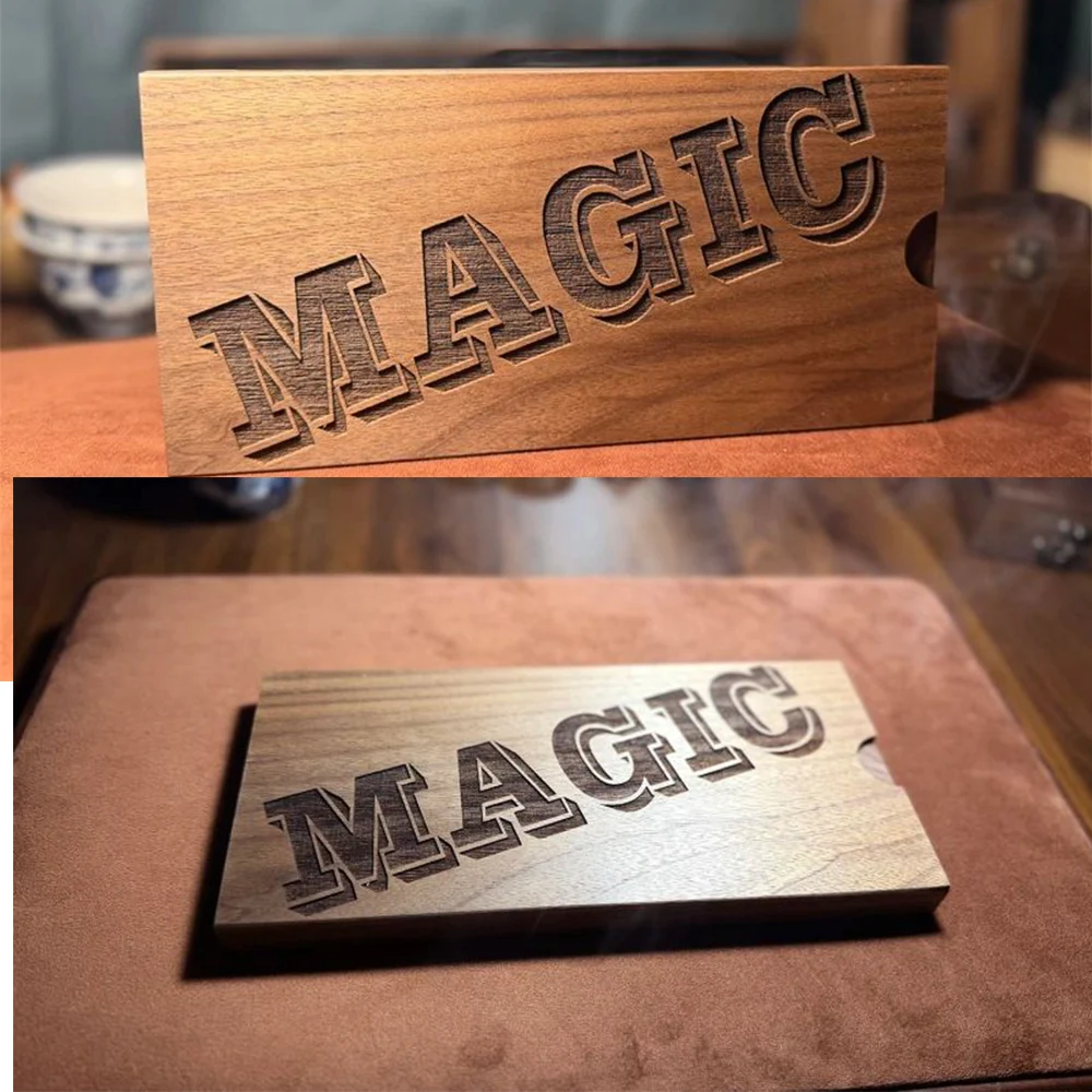 

Magic Box Walnut Trick - Amazing Card Disappearance and Restoration Illusion! Refined Close-up Magic Prop with Elegant Gimmick
