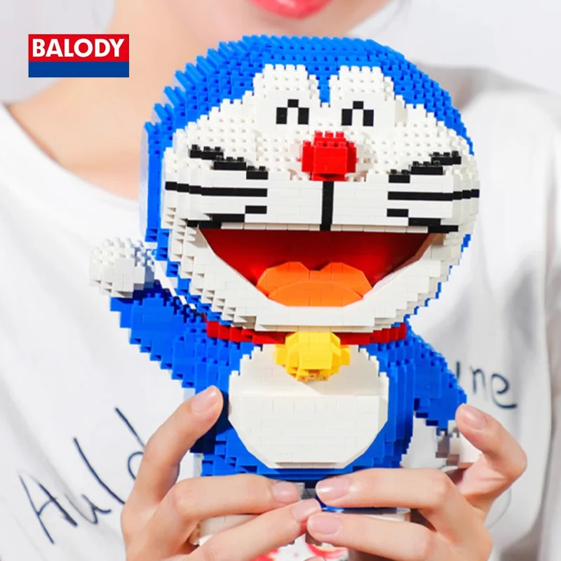 

BALODY Kawaii Doraemon, мультяшный блок-пазл, классический высококачественный, многоцветный, оригинальный, соберите игрушки, подарок на выпускной