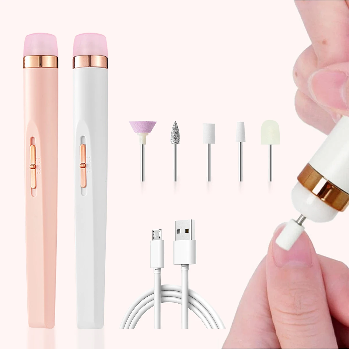 プロフェッショナルマニキュアペディキュアキット、電動爪やすりセット、コードレス電動ネイルドリルマシン、5スピードハンドフットケアツール