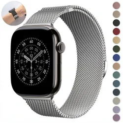 Metal Magnetic Strap for Apple Watch Band 49mm 46mm 42mm 41/40/45/44mm Milanese Band iWatch 10/11 Ultra 3/2 9 8 7 6 4 SE/3 Band