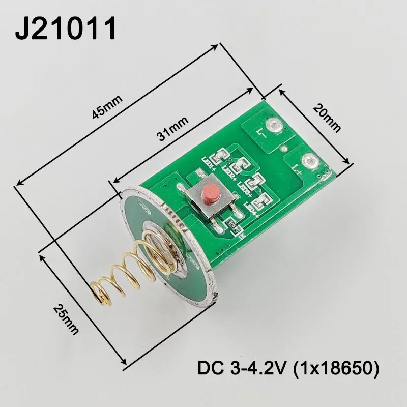 Flashlight Parts Switch Circuit Board  2-2.5A LED Driving Board with Charge Protection Type-C Micro USB Charging Port J21011