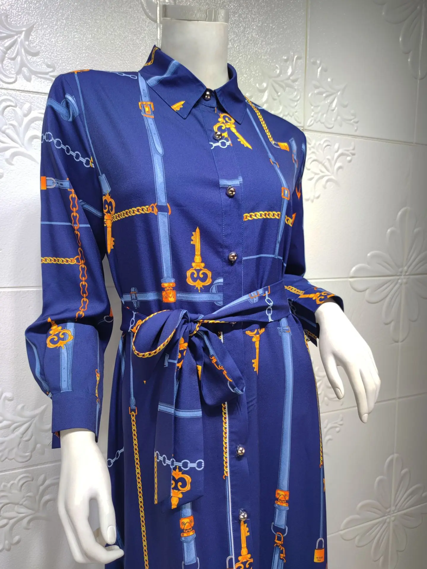 Suknia w kwiaty z nadrukiem dla kobiet, długi rękaw, arabski turecki, islamski, kaftan, marmurowa, Slim, dopasowana sukienka, Abayas, 2022