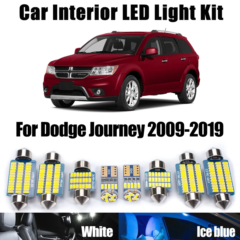 

11Pcs Canbus Car Accessories For Dodge Journey 2009-2016 2017 2018 2019 LED Interior Light Kit Map Dome Trunk License Plate Lamp