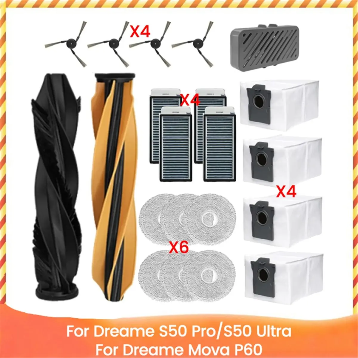SHIP WITHIN 24 HOURS Accessories Kit for S50 Pro/S50 Ultra / P60 Main Side Brush Vacuum Bags Filters Mop Pads Deodorization Modu
