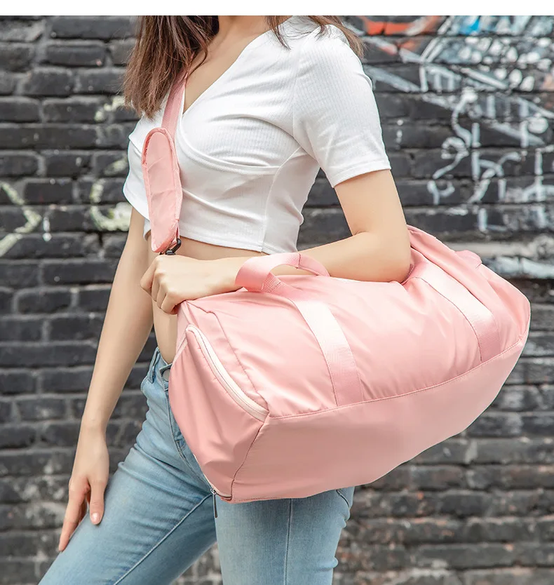 Bolsa de lona impermeable con compartimentos para zapatos y ropa húmeda, bolsa pequeña para escapada de fin de semana para mujer, Gimnasio Deportivo