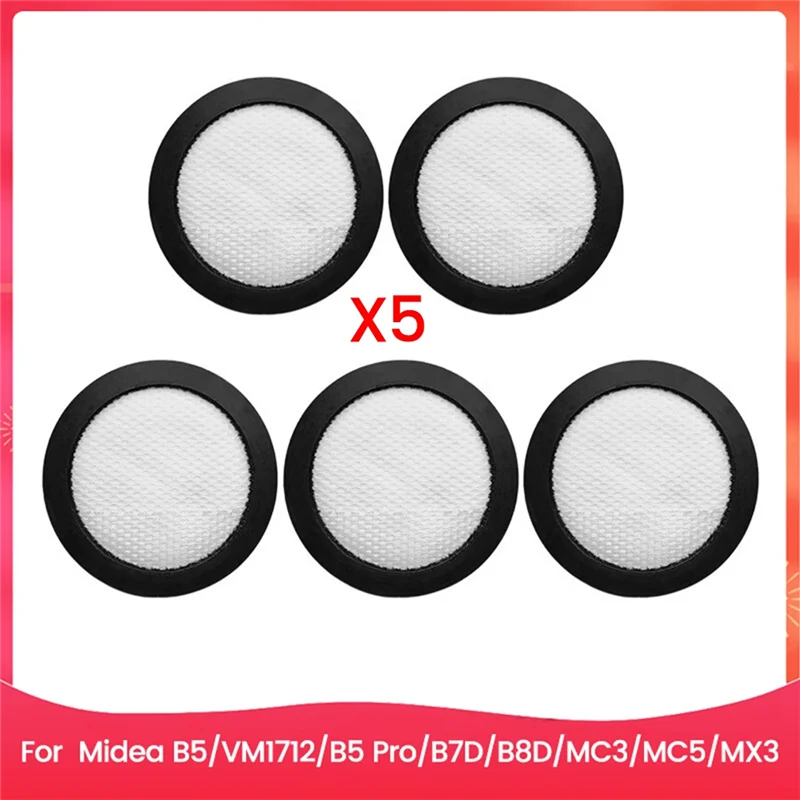 ABJO-5PCS ملحقات مرشح المكنسة مناسبة لميديا B5 VM1712 B5 برو B7D B8D MC3 MC5 MX3 ملحقات مزيل العث استبدال