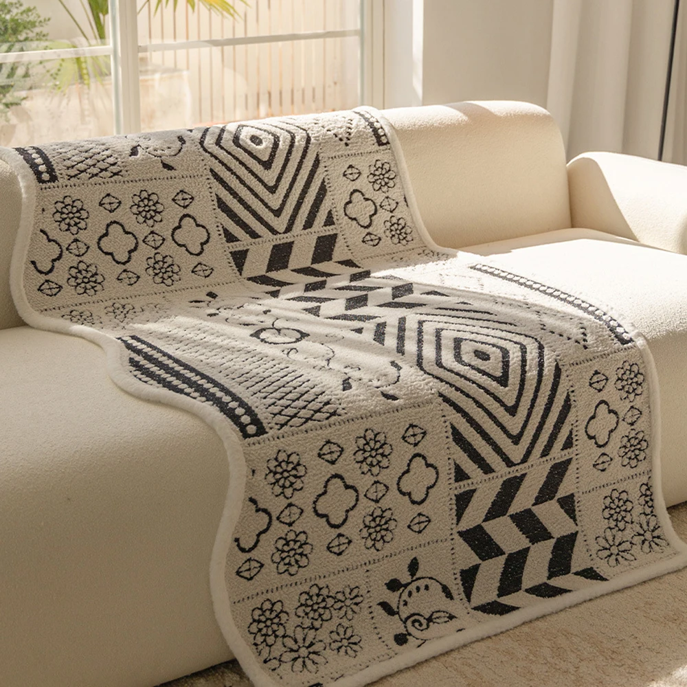 Irregular-Shaped Half-Pile Sofa Cushion Winter Thickened One-Piece Universal Sofa Cover Cloths Soft Warmth Sofa Seat Covers