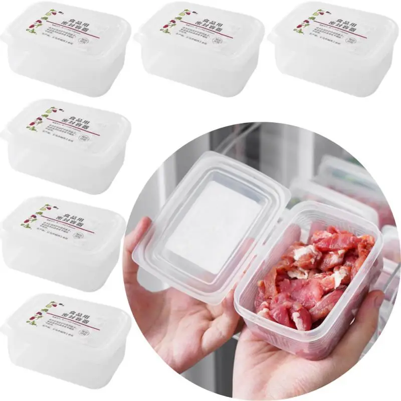 Refrigerator Storage Box Food Grade Freezer Fresh-keeping Box Kitchen Compartment Finishing Sealed Frozen Meat Box Antibacterial