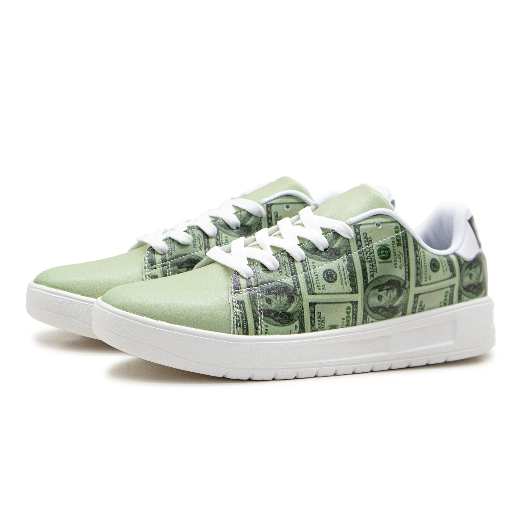 

Custom Shoes Dollars Pattern Green Casual Board Shoes for Men Women Lightweight Footwears Teenager Boys Shoes