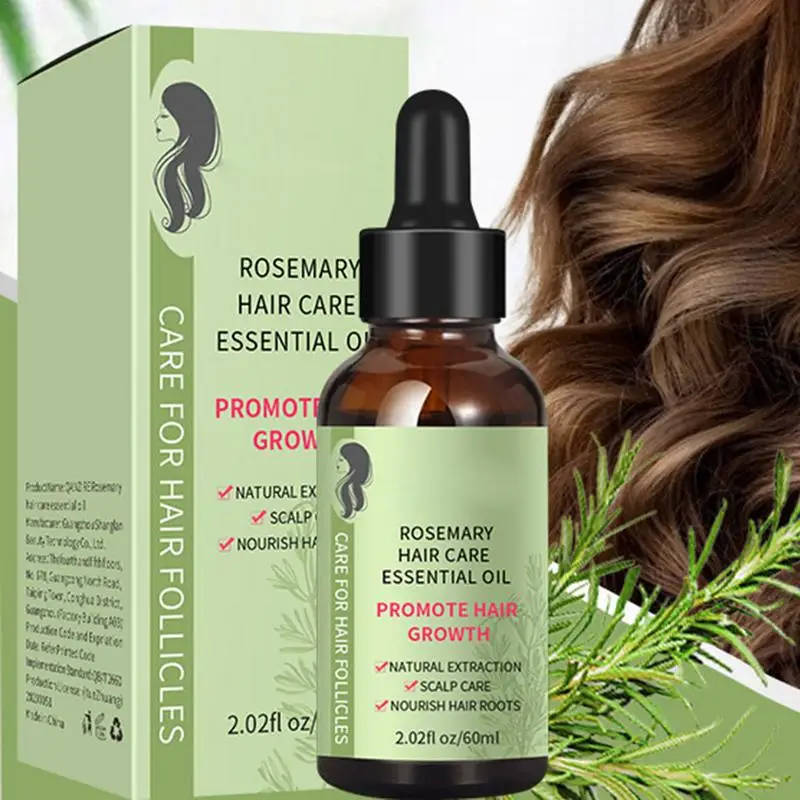 60ml olio per capelli al rosmarino riparazione danni ai capelli prevenire la caduta dei capelli capelli lisci nutrire l'olio per la cura dei capelli olio rinforzante per capelli al rosmarino