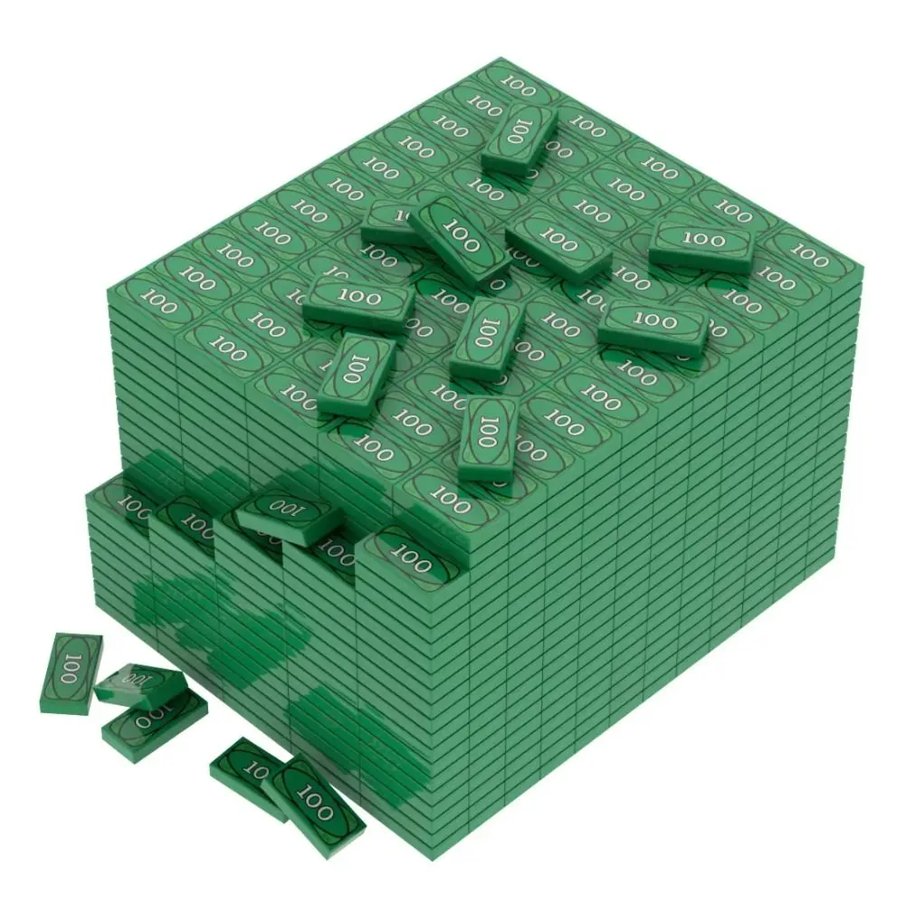20pcs Millionaire Building Blocks Toys Dollar USD Green Small Pellet Block Accessories Funny Money Kids Collection Souvenir Gift