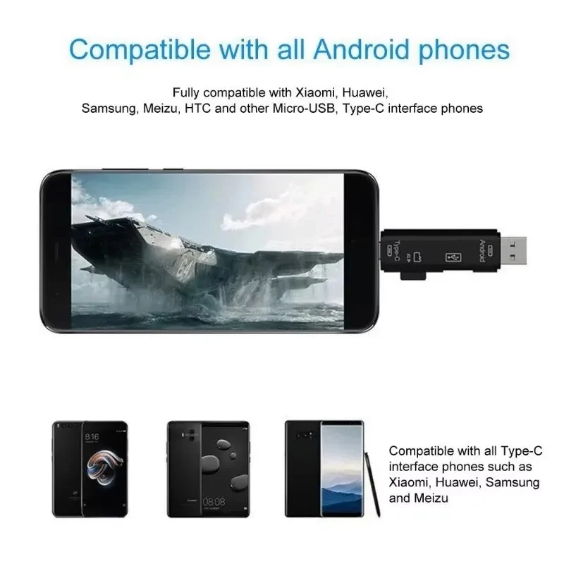 5 in 1 Type C Micro USB 3.0 TF OTG Adapter SD Card Reader/USB 3.1 Memory Card Reader Adapter For Laptop Phones Comp image 4