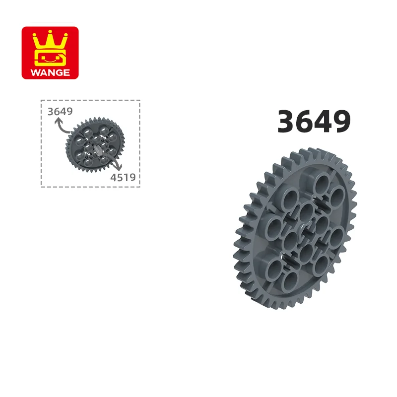 wange 32Pcs/lot  3649 Gear 40 Tooths Block Moc Color Accessories Compatible with Brick DIY Children's Toy Assembly Parts