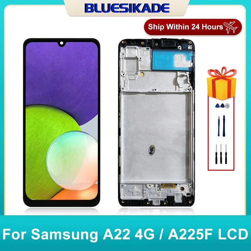 6.4" OLED Tested LCD For Samsung A22 4G Display Touch Screen Digiziter Assembly For Samsung A22 4G TFT LCD Display Replacement