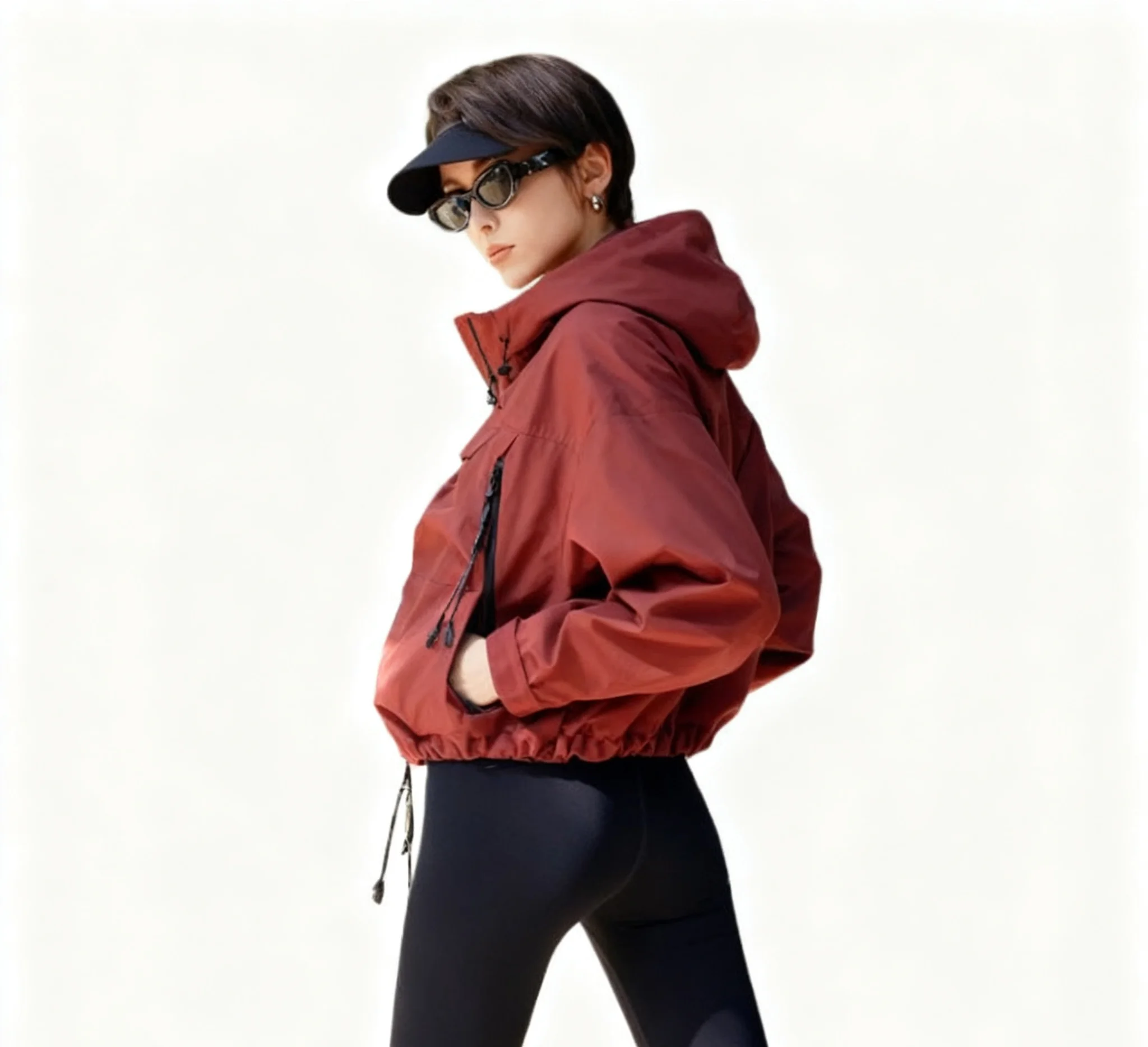 

Biker Jackets Womens Jacket Brown Polyester Striped Zippered Bomber Urban Office Minimalism Performance Adjustable Halloween Y2K