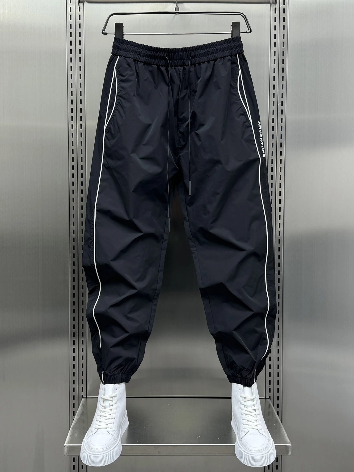

Quick Dry Summer New Style Men's Casual Pants Thin Mesh Breathable Cuffed Harlan Loose Fit Harajuku Style Youth Leisure Trousers