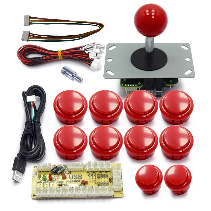 Copy Sanwa Arcade Game Diy Kit 8 Way Joystick Push Buttons Usb Controller Zero Delay Board Support Raspberry Pi PC Android PS3