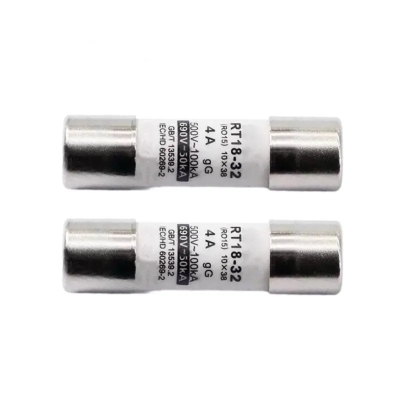 ABUH-For Industrial Applications 5Pcs 4A Fuse GG Cylindrical Design 10X38mm With 100Ka High Current Protection Capacity