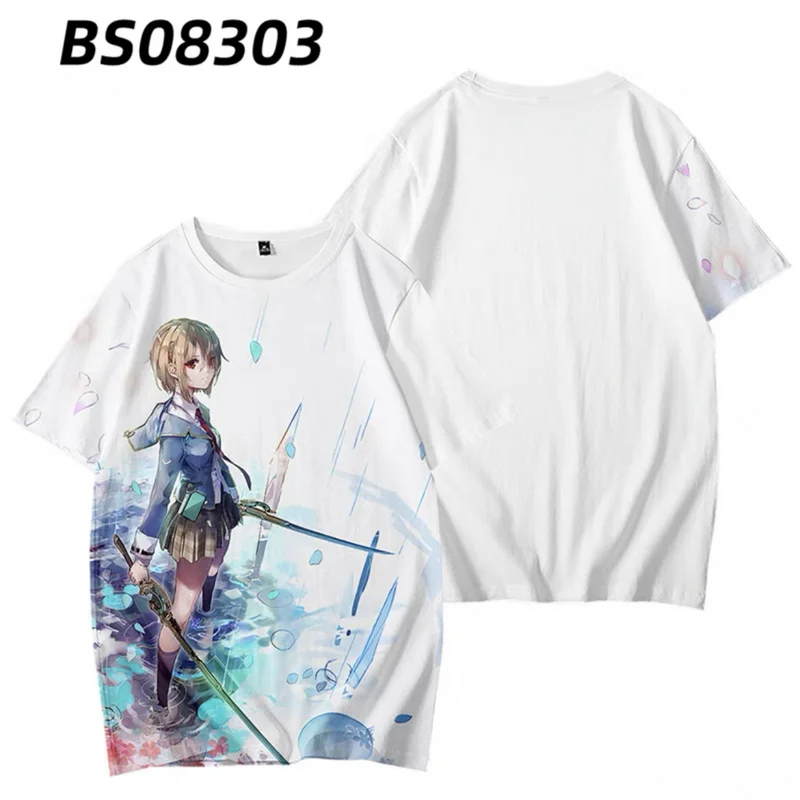 Honkai Impact 3 Kiana Kaslana 3D Printing T-shirt Summer Fashion Round Neck Short Sleeve Anime Game Streetwear Plus Size