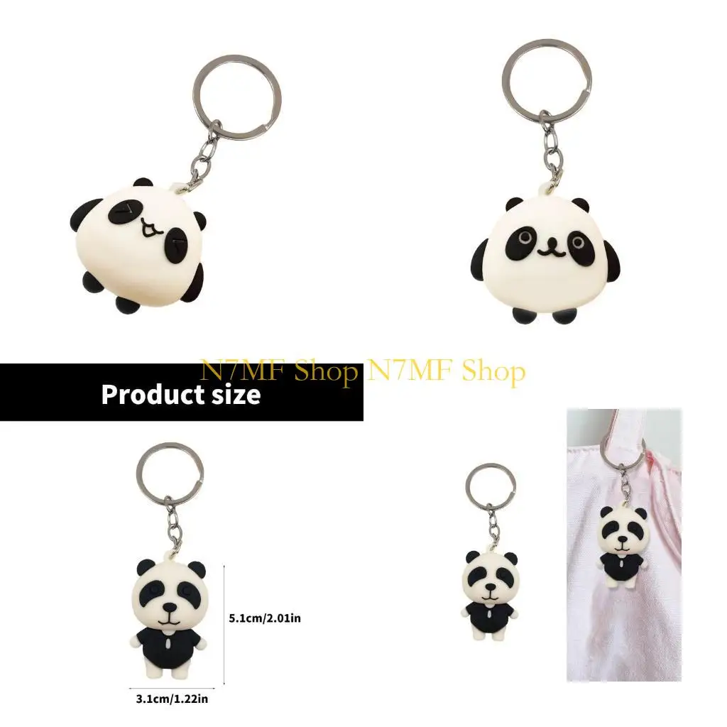 

N7MF силиконовый брелок в виде панды, очаровательный брелок с подвеской в ​​виде мультяшного животного, восхитительный подарок и