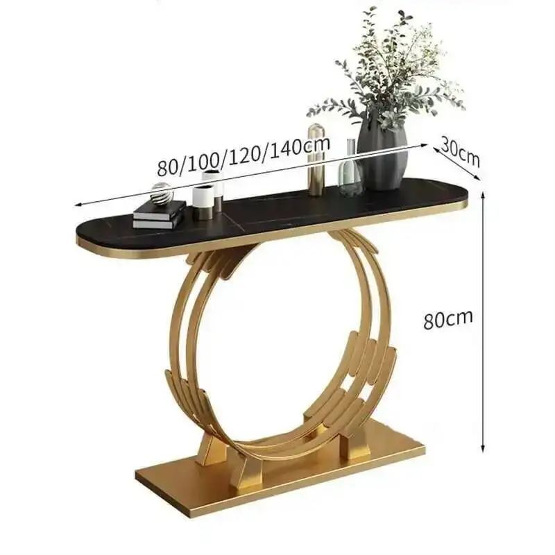 Luxury Slate Console Tables Nordic Entrance Light Furniture Console Living Room Decoration Against The Wall Iron Console Table