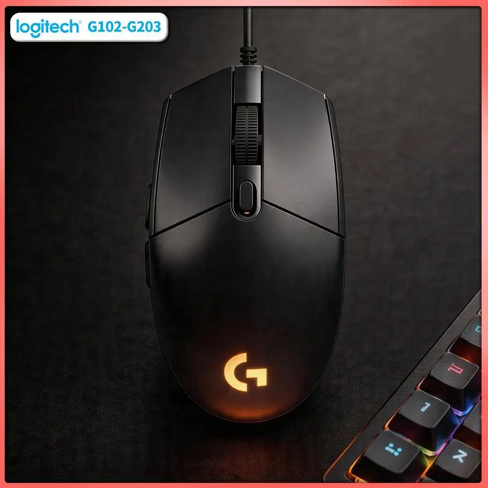 Logitech G102 Gaming Mouse, 1000Hz Polling Rate, 20M Click Durability, Ergonomic Build for PC Users