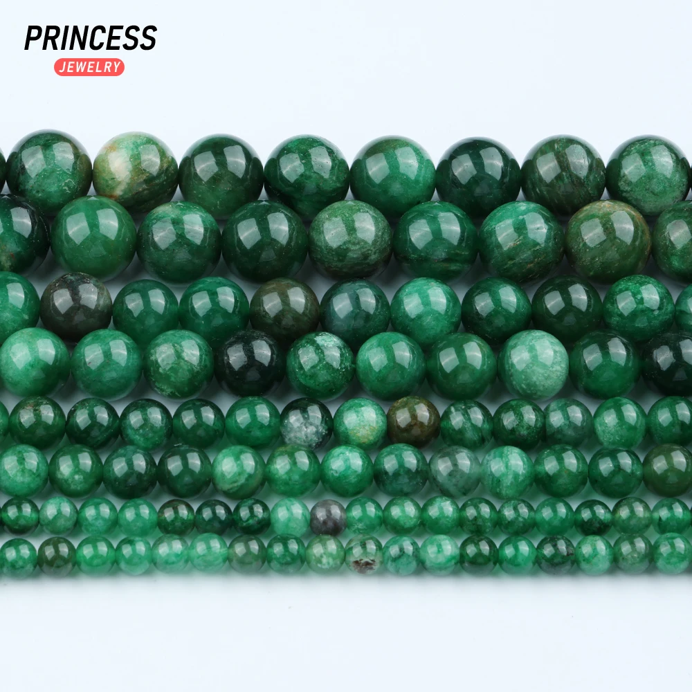 A+ Natural Green Lepidolite 4 6 8 10mm Loose Beads for Jewelry Making Bracelet Wholesale Stone Beads DIY Accessories Handmade