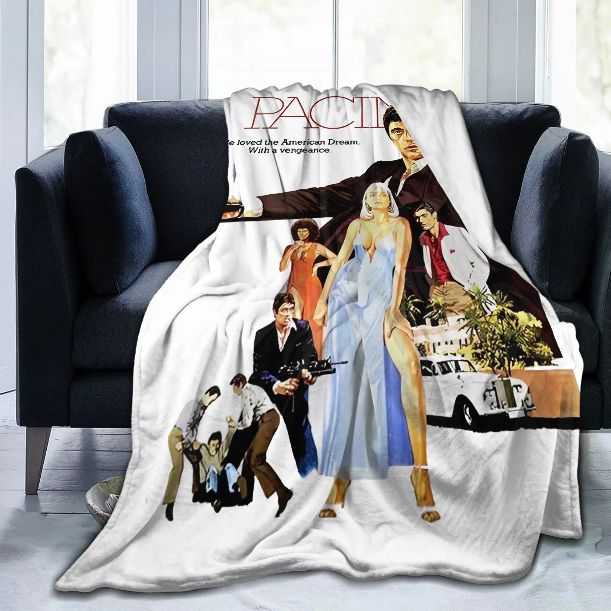Scarfaces Tony Montana Flannel Throw Blankets The Eyes Chico for Bedding Knitted Blanket Gift Warm Breathable Throws