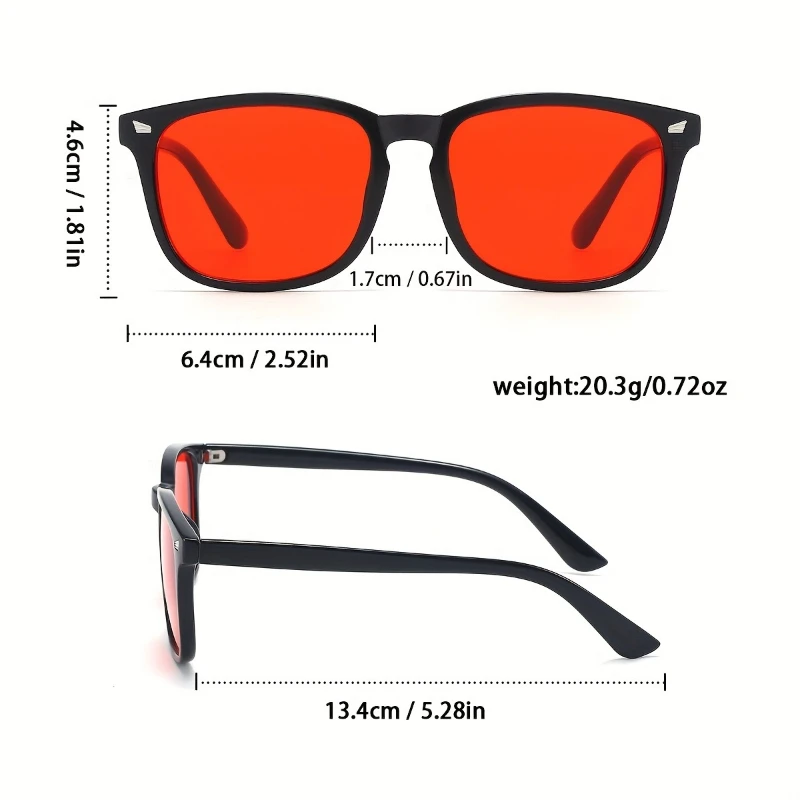 Classic Red Lens Blue Light Blocking Glasses Square Men Better Sleep Anti Filter Men Orange Women Eyeglasses image 6