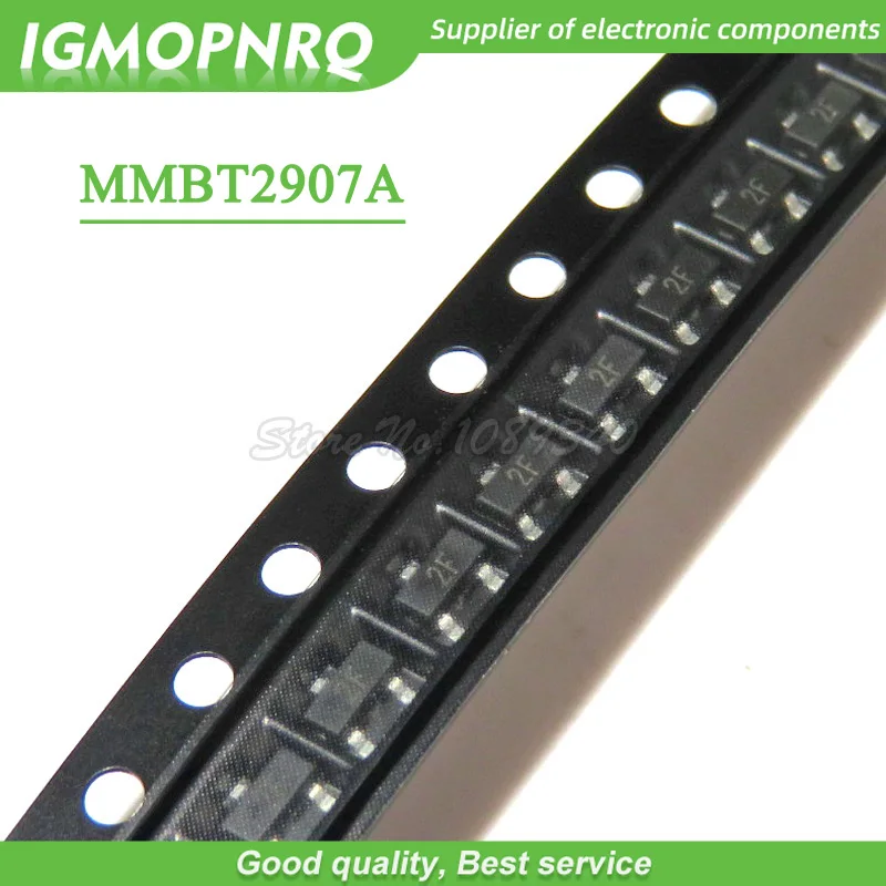 100 قطعة MMBT2907 MMBT2907ALT1G SOT-23 الترانزستور مكونات إلكترونية IC جديد الأصلي شحن مجاني